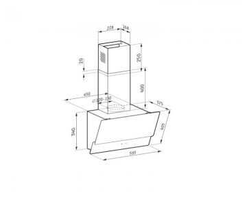 Hota decorativa Pyramis LIVELO, sticla neagra, touch control, absorbtie periferica, 60cm Pyramis 065019601. Poza 2