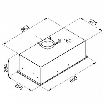 Poza Hota Incorporabila Tornado Modul Glass 750 (60), 1 motor, latime 60 cm, 3 viteze, absorbtie 750 m3/ora, Alb