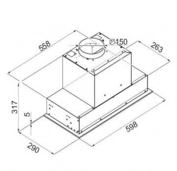 Poza Hota Incorporabila Tornado Modul Touch Free 1200 (60), 1 motor, latime 60 cm, 3 viteze, absorbtie 1200 m3/ora, Negru