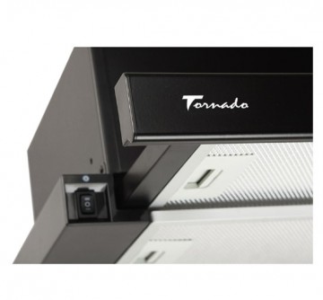 Poza Hota Telescopica Incorporabila Tornado Storm 700 (50), 1 motor, latime 50 cm, 3 viteze, absorbtie 700 m3/ora, Negru