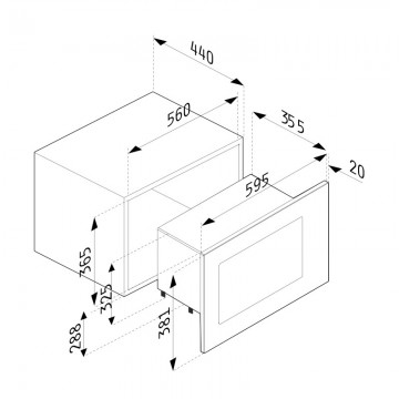 Cuptor microunde incorporabil PYRAMIS 30BLK 30UG 034061501. Poza 4