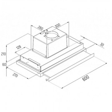 Poza Hota Telescopica Tornado Sonora 1200 (60), 1 motor, latime 60 cm, 3 viteze, absorbtie 1200 m3/ora, Inox