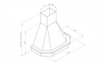 Hota decor Rustic Chimney CHR117N -60cm- Pyramis 100224160PY. Poza 2