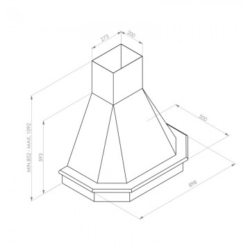 Poza Hota decorativa Pyramis  Rustic Chimney CHR117N 90cm Alb 229I0000