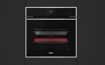 Poza Cuptor electric incorporabil Teka iOVEN P cu piroliza, SurroundTemp - 18 functii, 70 litri, DualClean, maxi grill detasabil, Clasa A+, inox antipata - cristal negru