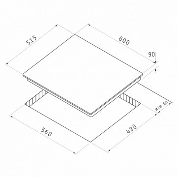 Poza Plita gaz Pyramis 60PG 6502 White Glass si Fonta 030033601