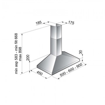 Poza Hota decorativa Pyramis Square Chimney ELETTA 202200101