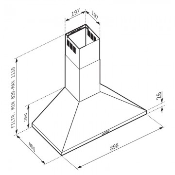 Poza Hota decorativa Pyramis Square Plus Chimney 90, 065037901