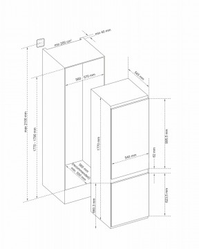 Poza Combina frigorifica incorporabila Pyramis VE27RO61 FROST FREE 202200191