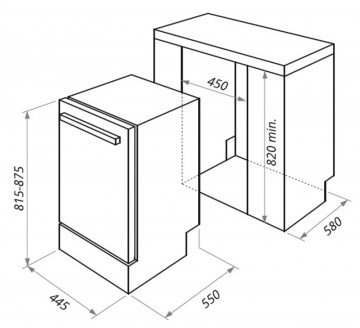 Poza Masina de spalat vase incorporabila Pyramis DWI 45FI, DWI45FI