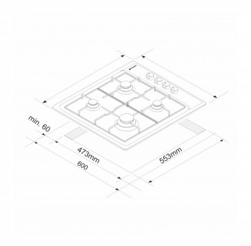 Poza Plita gaz Pyramis 60PG 630 2020000260