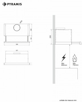 Poza Hota telescopica Pyramis Premium Turbo MDT Touch Control Inox 2023000115