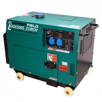 Poza Generator de curent diesel Greenfield LDG6500S EUROV PLUS, cu carcasa insonorizanta, stationar, monofazat, 5.5 kVA, automatizare trifazata