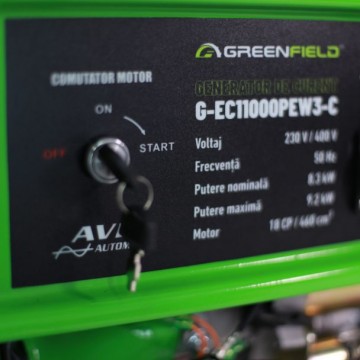 Poza Generator de curent pe benzina Greenfield G-EC11000PEW3-C, portabil, 400/230V, 9.2 kVA, pornire electrica