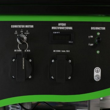 Poza Generator de curent pe benzina Greenfield G-EC7500PW, portabil, pornire manuala, monofazat, 7 kVA, roti de transport