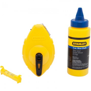 Poza Stanley 0-47-443 Set sfoara de trasat opp din plastic abs 30m, creta albastra si nivela fir